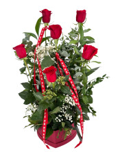 BOMBONERA ROJA 6 ROSAS