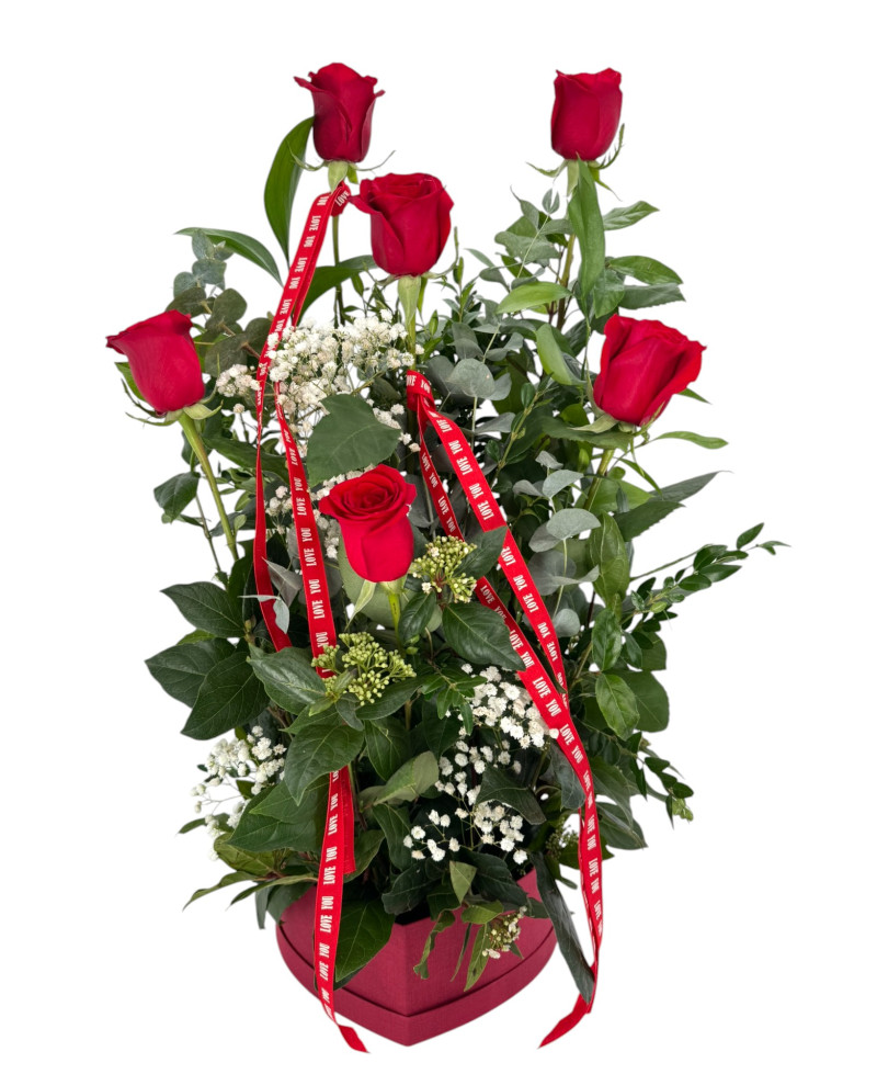 BOMBONERA ROJA 6 ROSAS